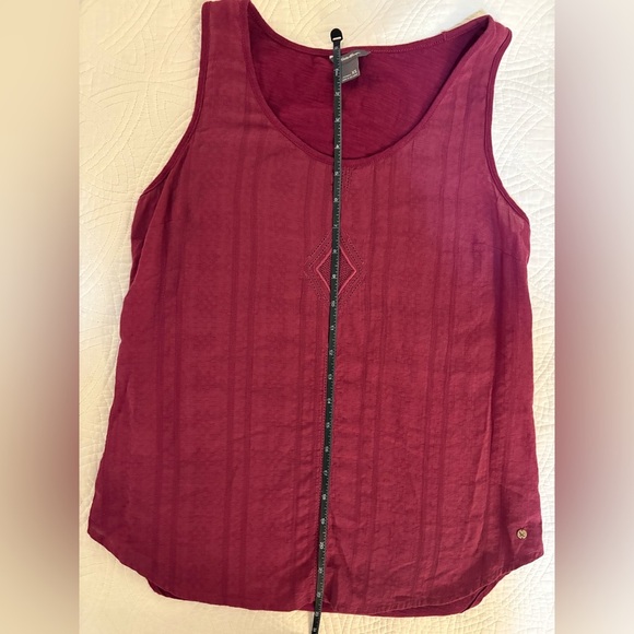 Boho Indie Whimsigoth Embroidered Burgundy Layer Active Top XS - Picture 6 of 6